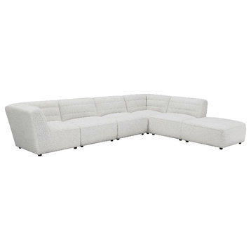 Coaster Sunny 6-Piece Faux Leather Upholstered Sectional in White