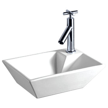 Isabella Rectangular Wall Mount Basin And Right Offset Single Faucet Hole