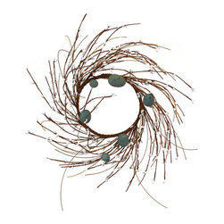 Shea's Wildflower - Robin Egg and Pit Berry Ring, Blue - Artificial Flower Arrangements