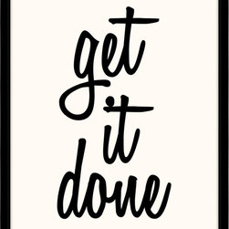 24 in. x 20 in. "Get it Done" Framed Giclee Print Wall Art - Drawings And Illustrations