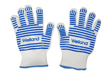 Grilling Cooking Baking Blue Silicone Gloves