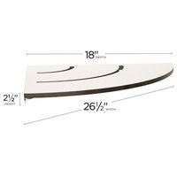 White Corner Shower Seat With 18" Radius