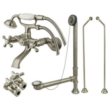 CCK265XD-P Wall Mount Clawfoot Faucet Package, Brushed Nickel