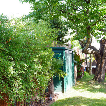 vue du jardin depuis le 'massif du soleil levant'
