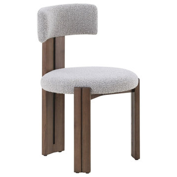 Modrest Sheridan Mid-Century Grey Fabric, Walnut Dining Chair