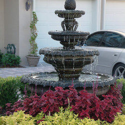Floral 4-Tier fountain - Outdoor Fountains And Ponds
