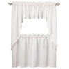 Ribcord Solid White Kitchen Curtain