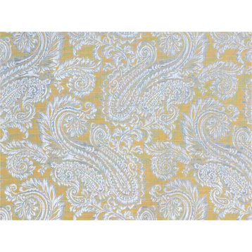 Yellow And Grey Paisleys Curtain Fabric By The Yard Upholstery Fabric Indian