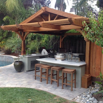 Custom wood outdoor roof structure