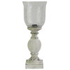 Fangio Lighting's 6260 18in. Antique White/Clear Crackle Glass Striped Uplight