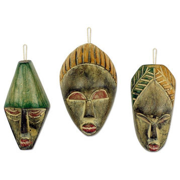 Handmade Three Wise Men  Wood ornaments (set of 3) - Ghana