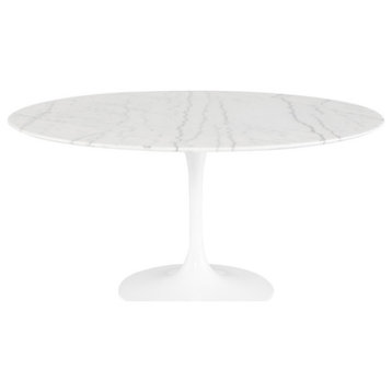 Ginevra dining table white marble 59"