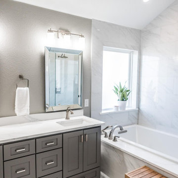 The Southern Glam House — Kitchen, Living, Dining. Bathrooms