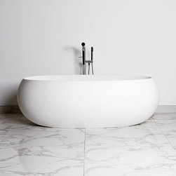 Lusso Stone Pod Solid Surface Freestanding Stone Resin Bath 1800 - Baths