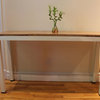 Sustain Bamboo Console Table, Amber Top, 30"x15.5"x51.5", Espresso Frame
