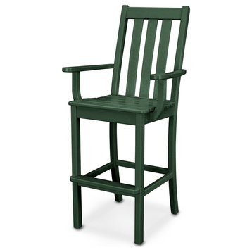 Polywood Vineyard Bar Arm Chair, Green