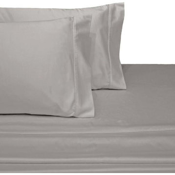 Full Size 600 Thread Count 100% Cotton Sheet Sets Solid (Gray)