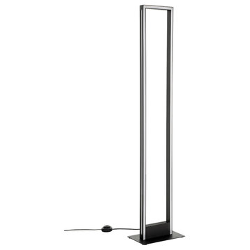 Salvilanas Integrated LED Floor Lamp, Black Finish, White Diffuser
