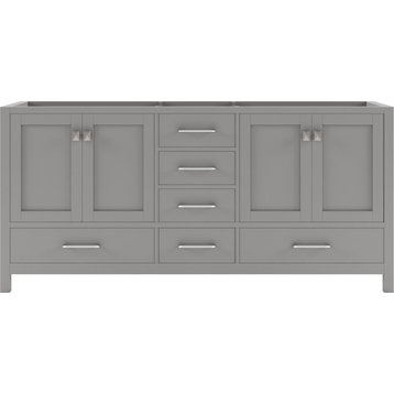 Caroline Avenue Vanity, Gray, 72", Double Vanity