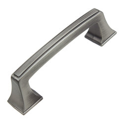 GlideRite Hardware - 3" CC Cabinet Hardware Deco Base Pull, Satin Pewter - Cabinet And Drawer Handle Pulls