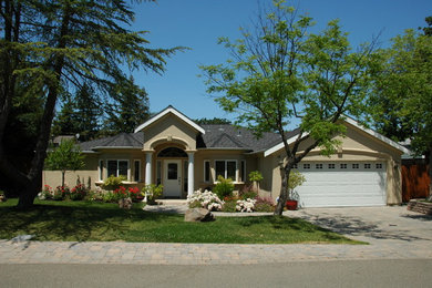 Inspiration for a mediterranean exterior home remodel in Orange County