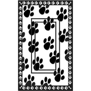 Dog Paw Prints Single Rocker Peel and Stick Switch Plate Cover: 2 Units