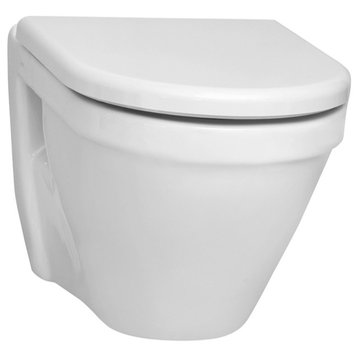 Stylish Round White Ceramic Wall Mounted Toilet With Seat