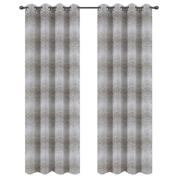 Jacquard Metro Drapery Curtain Panels, Taupe, 50"x96", Set of 2