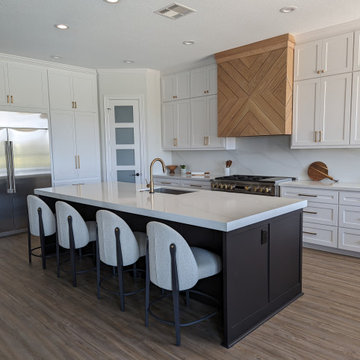 Black and white oak kitchen