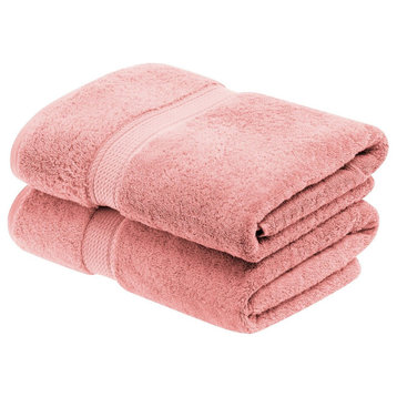 Luxury Solid Soft Hand Bath Bathroom Towel Set, 2 Piece Bath Towel, Tea Rose
