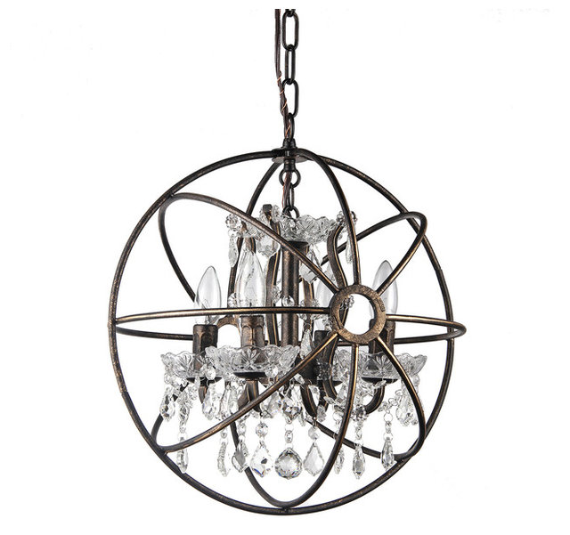 Pasadena Cage Crystal Chandelier Antique Bronze Contemporary Pasadena Cage Crystal Chandelier Antique Bronze
