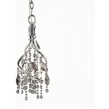 Luxury Gold/Chrome Vintage Crystal Hanging Lamp For Living Room, Dining Room, Silver, Dia8.7"