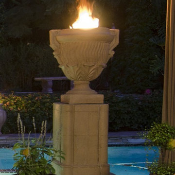 American Fyre Designs Piage Fire Urn and Pedestal