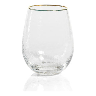Libbey Hammered Stemless All-purpose Wine Glasses, 17-ounce, Set