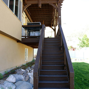 Backyard Timber Deck, Stairs and Attached Pergola