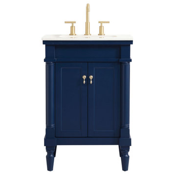 24" Single Bathroom Vanity, Blue, Vf13024Bl