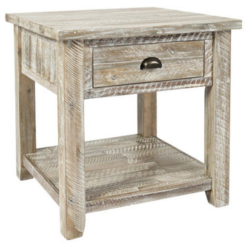 Artisan's Craft End Table, Washed Gray