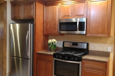 Example of a mid-sized mountain style kitchen design in Boston