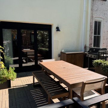 Park Slope backyard corten planters