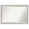 Salon Silver Narrow Beveled Bathroom Wall Mirror - 38.5 x 26.5 in.