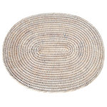 Artifacts Trading Company - Artifacts Rattan Oval Placemat, White Wash, Medium - Our handwoven rattan oval placemats offer a great way to both decorate and protect your table.