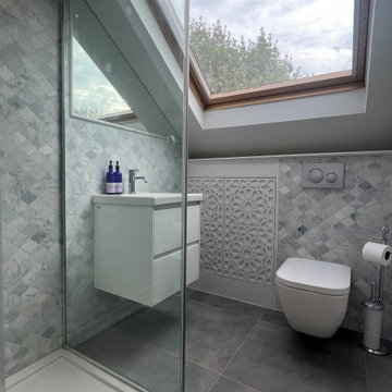 Luxurious marble loft shower room