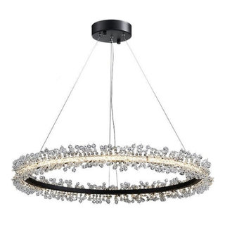 Capri Crystal Ring Chandelier, Black - Contemporary - Chandeliers - by ...
