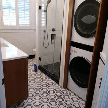 Bathroom Remodel adding a washer/dryer
