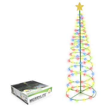 Solar Metal LED Christmas Tree Decoration, Multicolor, 1 Pack