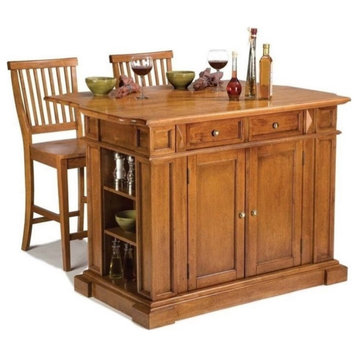 Catania Modern / Contemporary Wood Kitchen Island Set in Brown Finish
