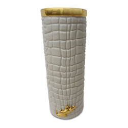 Waylande Gregory Croco White Cylinder Vase - Products