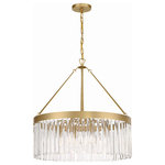 Crystorama - Crystorama EMO-5406-MG 8 Light Chandelier in Modern Gold - Art deco design is exemplified in the Emory collection with its streamlined shape and exuberant crystals. The collection features a row of smooth glass crystals hanging from a steel frame. Available in black forged and vibrant gold finish, this collection adds all the sparkle and glamour you need in a fixture.