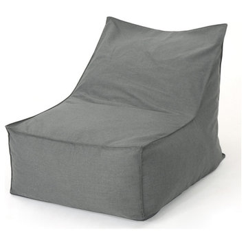 3 Ft Water Resistant Fabric Bean Bag Chair, Dark Grey