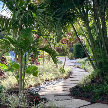 Tropical Garden Walkway in South Florida